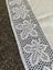 A beautiful very fine white vintage linen tablecloth with a filet crochet edging Carousel 2