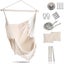 Hammock Chair Hanging Rope Swing with 2 Cushions Carousel 1