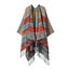 Elosung Blue Orange Palindrome Fringe Bohemian Shawl Cloak - 160 X 135 Cm Ethnic Carousel 1