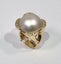 Valued $12,900 18ct Yellow Gold Mabe Pearl & Diamond Dress Ring Carousel 1