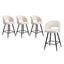 2X Bar Stools Kitchen Dining Chair Padded Chair Boucle White Sura Carousel 2