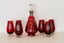 ***FABULOUS RED DECANTER SET WITH STERLING SILVER OVERLAY ITALY*** Carousel 1