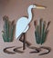 White heron tile inlay for mosaics Carousel 1