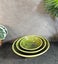 Bob Steiner Ceramicist NZ. Pounamu Green Silver Fern Motif Stackable Bowls. Trio Carousel 3