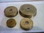VINTAGE CAST IRON LARGE SCALES + BRASS WEIGHTS X 4 Carousel 8