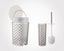 Silver Flowers Dustbin & Brush 182200 Carousel 2