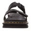 Dr. Martens Womens Chilton Slide Leather Sandal w/ Adjustable Strap-Black Hydro Carousel 6