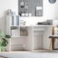 Desk With Shelf White 131.5 X 50 X 106.5 Cm Engineered Wood Nlkxkn Carousel 1