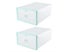 2Pcs Transparent Shoe Storage Boxes Stackable Shoe Containers (Green) Carousel 1