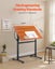 Drafting Table Adjustable 0o-90o Tilt Wooden Drawing Desk With H-Frame Carousel 4