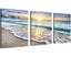 3 Panel Beach Canvas Wall Art for Home Decor Blue Sea Sunset White Beach Pain Carousel 1