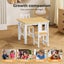 Bopeep Kids Table and Chairs Set Wooden Study Play Desk Children Activity 3Pcs Carousel 4