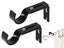2 X Adjustable Curtain Rod Brackets Wall Mount Curtain Drapes Rod Holders Black Carousel 1