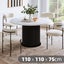 Round Dining Table Wood Accent Marble 110cm Carousel 1
