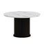 Round Dining Table Wood Accent Marble 110cm Carousel 8