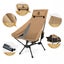 NNEOBA Portable High-Back Camping Chair Khaki Carousel 6