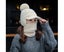 1 Set Women Hat Neck Warmer Peaked Faux Rabbit Fur Pompom Earflaps Ear Protec Carousel 6