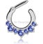 Sapphire Jewelled Septum Clicker. Carousel 1