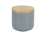 Stacked Ceramic Salt Pepper Container with Wooden Lid, Salt Box for Counterto Carousel 1