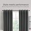 Sherwood Home Orlando Blockout Eyelet Curtain Pair Charcoal 180x223cm Carousel 2