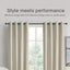 Sherwood Home Orlando Blockout Eyelet Curtain Pair Sand 140x223cm Carousel 2