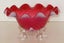 ***STRIKING RUFFLED EDGED GLASS BOWL CLEAR GLASS FEET*** Carousel 1