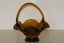 ***GORGEOUS AMBER GLASS RUFFLED EDGED BASKET*** Carousel 1