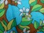 Blue Lemon! Flower Power Linen Teatowel Like NEW! Carousel 2