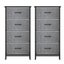 Set Of 2 Chest Of 4 Drawers Storage Dresser Tallboy Grey Carousel 4