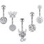 5 PCS Set Belly Button Rings Belly Bars for Women Carousel 1