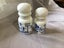 Vintage milk glass apothecary blue& white pair Belgium Carousel 1