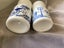Vintage milk glass apothecary blue& white pair Belgium Carousel 6