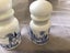 Vintage milk glass apothecary blue& white pair Belgium Carousel 4