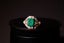 14ct Yellow Gold Art Deco Style Emerald & Diamond Ladies Ring Carousel 5
