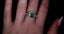 14ct Yellow Gold Art Deco Style Emerald & Diamond Ladies Ring Carousel 2