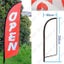 'OPEN / COFFEE' Double Sided 3.4m Commercial Feather Banner Flag Set sign Spike Carousel 2