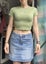 Very cute JAG Jeans green heart crop with lettuce trim! SO fun! Carousel 2