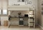 Miami King Single Loft Bunk, Large Desk + Mobile Unit - Nordic White & Dark Grey Carousel 3