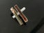 Vintage Money lapel or Tie Clips inlaid lucite laminate parquetry mid-century Carousel 3