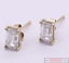 9ct Yellow Gold Cubic Zirconia Emerald-Cut Studs ~ 1.10 grams! Carousel 2