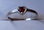 Genuine pyrope garnet heart solitaire sterling silver ring Carousel 1