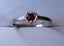 Genuine pyrope garnet heart solitaire sterling silver ring Carousel 2