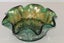 ***VINTAGE IMPERIAL GREEN GRAPE PATTERN RUFFLED EDGE CARNIVAL GLASS BOWL*** Carousel 1