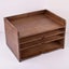 NNETM Vintage Solid Wood A4 Multi-layered File Organizer Box Rack Carousel 3