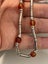 $1 reserve//Vintage Style 925 Solid Silver Tube Necklace with Floral Amber Beads Carousel 4