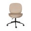 Office Desk Chair - Velvet Armless Swivel Study Seat Ovoid Pale Khaki Carousel 1