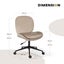 Office Desk Chair - Velvet Armless Swivel Study Seat Ovoid Pale Khaki Carousel 2