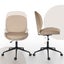 Office Desk Chair - Velvet Armless Swivel Study Seat Ovoid Pale Khaki Carousel 3