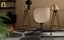 Office Desk Chair - Velvet Armless Swivel Study Seat Ovoid Pale Khaki Carousel 4