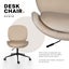 Office Desk Chair - Velvet Armless Swivel Study Seat Ovoid Pale Khaki Carousel 5
